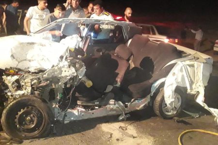 تصادف مرگبار کامیون ایسوزو با دو پراید با ۱۰ کشته و زخمی!+تصاویر