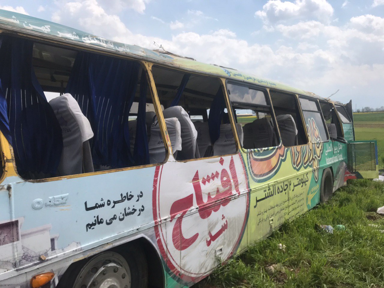 تصاویر اتوبوس مرگ حامل زائرین کوهدشتی قم-جمکران
